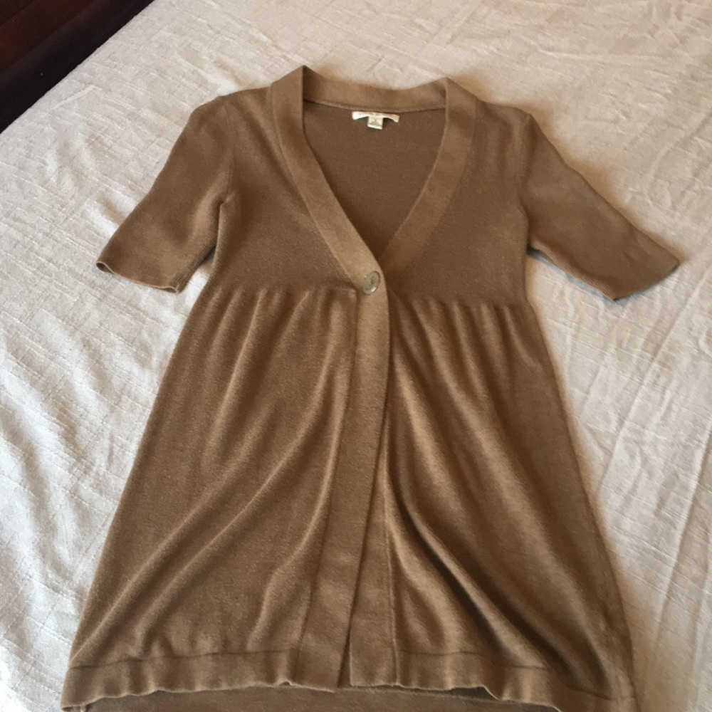 Banana Republic Tan Short Sleeve Cardigan